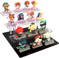 Organisateurs en acrylique Stand Dresser Tray Riser avec base de plate-forme pour jouets Figure Affichage en acrylique