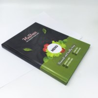 Buku Menu Makanan Barat Sampul Keras Kustom Cetak Warna Penuh Katalog Daftar Anggur Hotel Restoran