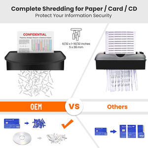 Home 14 Sheet <b>Paper</b> <b>Shredder</b> Mini Electric Strip Cut A4 Document Destroyer Office Desktop Use OS1001 - Product Image 3