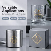 Étiquettes de transfert dorées personnalisées, autocollants en feuille d'aluminium pour la décoration de surfaces en verre, métal, emballages, produits, logos et marquage.