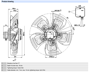 ebm-papst A4D630-AF03-03 630mm AC Axial Fan Heavy Duty Industrial Ventilation Cooling Fan for HVAC and Cooling Tower Systems - Product Image 2
