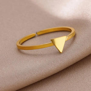 Классический простой геометрический крест Луна Кольцо ржавчины из нержавеющей стали с драгоценным камнем для свадебной помолвки или подарка для пар - Product Image 5