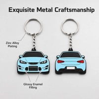 Porte-clés direct usine, mignon, en émail, motif voiture de sport de dessin animé, pendentif décoratif pour sac à main, souvenir de voiture, cadeau de vacances, porte-clés personnalisé