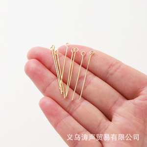 Earring <b>Beading</b> <b>Needle</b> 18K Gold Plated Brass Round Head For Handmade Jewelry Making Supplies Kit - Product Image 5