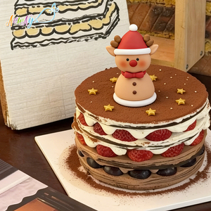 Decoración Comestible para Pasteles, Hecha a Mano, de Azúcar, Lista para Enviar, Ingredientes Comestibles para Decoración de Pastelería Navideña - Product Image 1