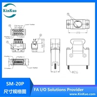 Connecteur mâle 20 broches KinKuo SM-20P à bornes à vis pour transmission de signal de servomoteur industriel