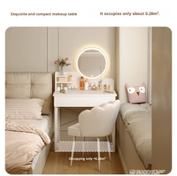 Table de maquillage moderne pour petit appartement avec panneau de rangement intégré et bureau – 16+ ans d'expérience