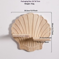 Rak Pot Bunga Dinding Kayu Pinus Bentuk Kerang Modern Bohemian Multifungsi Berukir Dekorasi Rumah Kerajinan Pernikahan Ulang Tahun Grosir