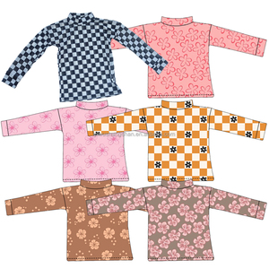 Hot Bán Mùa Hè Trẻ Em Bé Hoa & rô In Hollow Áo Sơ Mi Bán Buôn Cửa Hàng Trẻ Mới Biết Đi Cô Gái Dài Tay Áo Lưới Tops - Product Image 1