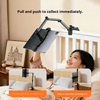 Nouveauté Support magnétique en métal à bras télescopique réglable avec ventouse anti-vibration pour téléphone tablette bureau photographie en direct