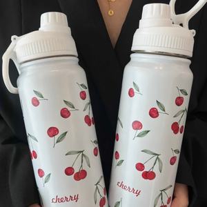 Lelyi in cartone animato graziosa bottiglia fresca di ciliegio in acciaio inossidabile tazza Thermos per ragazza creativa di alto valore - Product Image 4