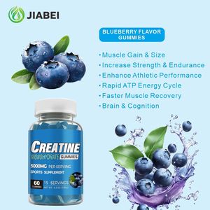 Gomitas de Creatina Monohidrato 5000mg Sin Azúcar con Sabor a Arándano para Apoyo a la Recuperación y Fuerza Muscular, Marca Privada OEM - Product Image 4