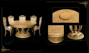 Bàn Ăn Bằng Gỗ Theo Kiểu Châu Âu Theo Kiểu Baroque Cổ 59 Inch Dành Cho 6 Chỗ Ngồi - Product Image 2