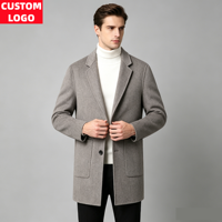 Manteau d'hiver pour homme grande taille, col cranté, mi-long, 70% laine, chaud, style business décontracté, nouvelle arrivée