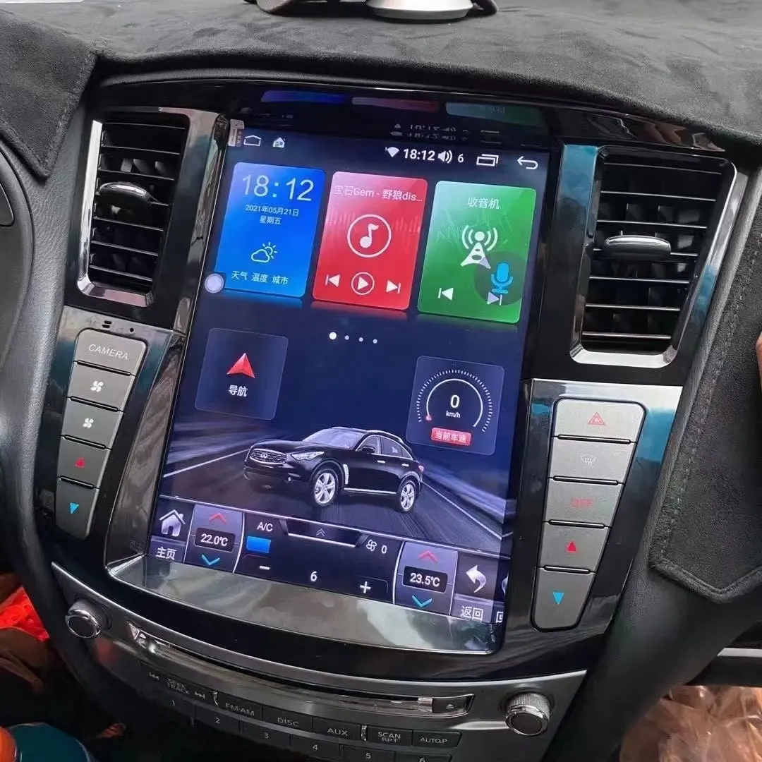 Tesla tarzı dikey ekran Android 9.0 DVD OYNATICI Infiniti QX60 ile araba gps navigasyon ve wifibuilt carplay-in carplay