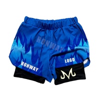 Short de bain double couche Fit in Sport Gym Short de sport pour hommes Short de compression en polyester spandex avec poches pour téléphone
