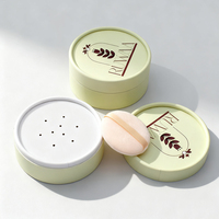 Boîte en papier cylindrique ronde biodégradable pour poudre cosmétique en vrac avec logo personnalisé imprimé, avec tamis et couvercle à secouer