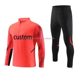 ชุดฝึกซ้อมฟุตบอลแขนยาวพิมพ์ลายสำหรับเด็ก ชุดทีมแบบซิปครึ่งตัวสำหรับปั่นจักรยานกลางแจ้ง - Product Image 2