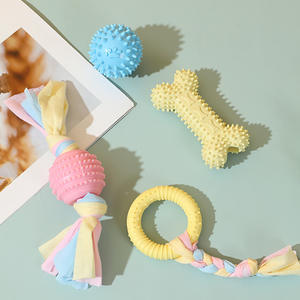 Eco Friendly TPR corda di masticazione giocattolo di distribuzione di cibo bastone palla interattiva per la pulizia dei denti giocattoli per la noia sollievo - Product Image 2