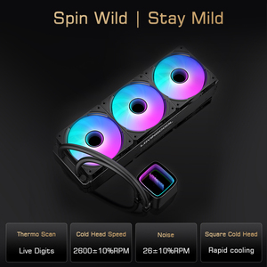 LOVINGCOOL alta eficiencia 360mm <span class=keywords><strong>CPU</strong></span> AIO líquido enfriador 5V Infinite Halos ARGB Aura Sync <span class=keywords><strong>Gaming</strong></span> enfriador de agua para computadora de escritorio - Product Image 2