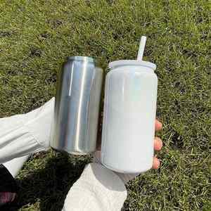 Gobelets isothermes holographiques vierges à sublimation, scintillants, 16 oz, en acier inoxydable, pour canettes de bière - Product Image 4