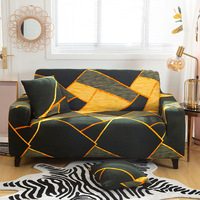 Moderne 3-Sitzer elastische Sofa Schon bezug Voll eingewickelt Wasch bare Heim textilien mit thermischem Sublimation druck Couch Cover Stretch
