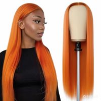 Oferta Especial # Pelucas Bob Rectas de Encaje Frontal Naranja Jengibre 350, 100% Cabello Humano Pre-Arrancado, Peluca Bob Lisa y Suave 13x4