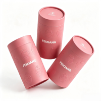 Emballage personnalisé en tube de papier cylindrique, boîte en papier ronde avec logo en relief de fraise pour boisson solide, thé, cosmétique, coffret cadeau