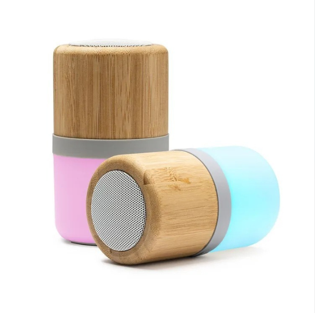 Bamboo & Plastic Lamp DC Powered Wireless for Speaker 3W with RGB LED for Outdoor Party & Home Theatre
