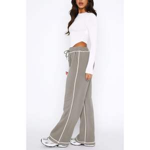 DISCIPBUSH Pantalones de chándal anchos para mujer Pantalones de chándal de salón con cordón con bolsillos Joggers arrugados y pantalones de pijama - Product Image 3