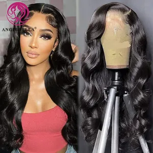 AngelBella 13X4 HD Full Lace Frontal Perruque 13X6 20 Pouces Cheveux Humains Bruts Brésiliens Hd Lace Perruque HD Lace Front Perruques de Cheveux Humains