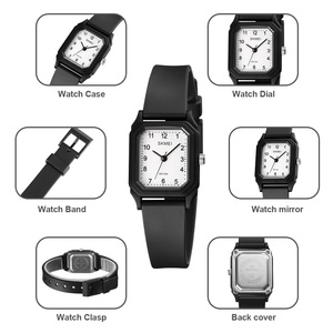 Montre à quartz pour femme, cadran minimaliste avec diamants, bracelet en PU, étanche 30M, montre élégante pour robe - Product Image 3