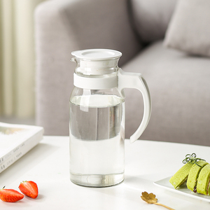 Hot bán biểu tượng tùy chỉnh 1100ml nước giải khát <span class=keywords><strong>Jug</strong></span> thủy tinh chịu nhiệt nước bình với nắp nhựa xử lý cho đồ uống lạnh trà ấm - Product Image 2
