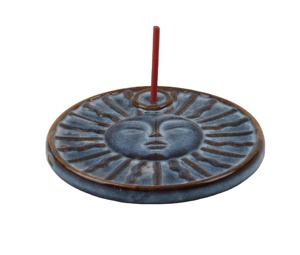 Porta Incienso de Cerámica <span class=keywords><strong>con</strong></span> Diseño de <span class=keywords><strong>Sol</strong></span>, Glaseado Azul, Redondo, para Decoración y Aromaterapia, Venta al Por Mayor de Fábrica, Personalizable, Se Acepta OEM/ODM - Product Image 2
