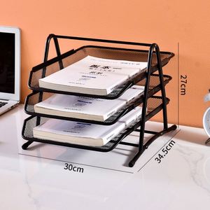 Factory Wholesale Three Layer Four Layer Metal <b>File</b> Tray <b>File</b> Bar Data Sorting <b>A4</b> <b>File</b> Rack Office Desktop Storage Rack - Product Image 3