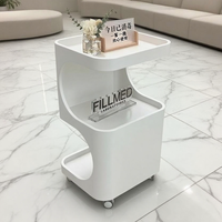 Chariot de rangement moderne en plastique pour salon de beauté, chariot utilitaire mobile à 4 roues pour salon de coiffure