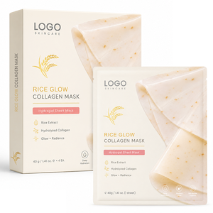 Mascarilla Facial de Hidrogel con Colágeno de Arroz, Fórmula Vegana a Base de Plantas, Hidratante, Iluminadora y Radiante para Piel Seca y Opaca, Apta para Todo Tipo de Piel, Bajo MOQ - Product Image 1