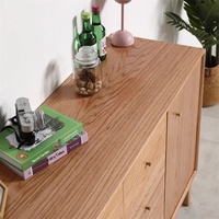 Commode de chambre en bois de chêne massif, style nordique, unité de rangement pour la maison, fabriquée en Chine