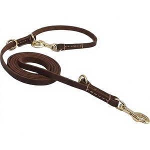Leather <b>Dog</b> <b>Leash</b> Solid Brown Classic Style Durable Heavy Duty for <b>Dogs</b> Pet Supplies - Product Image 1