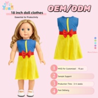 Robe de fête pour poupée de 18 pouces, design color block avec nœud rouge, tenue de poupée personnalisée, vente en gros