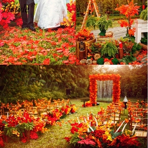 Vendita calda 13 Colori Assortiti <span class=keywords><strong>Autunno</strong></span> di Seta <span class=keywords><strong>Foglie</strong></span> di Acero Artificiale Foglia Caduta per Matrimoni Eventi e Decorazione FZH316-2 - Product Image 6