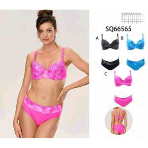 Women Triangle <b>Bikini</b> Set Two Piece Summer Beach Swimwear Halter Bra Top Tie Side High Waist Bottom New Wholesale sq66565 - Product Image 1