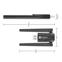 Tarjeta de Red Inalámbrica WiFi 6 de Doble Banda 5G AX900M, Sin Controlador, USB, Bluetooth 5.4, Adaptador Externo 2 en 1 para Computadora Portátil