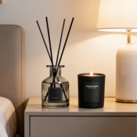 Diffuseur à bâtonnets noir de luxe 125 ml et bougie parfumée 165 g, coffrets cadeaux écologiques pour mariage – Vente Flash