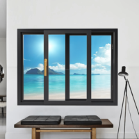 Fenêtres inclinables et rotatives intelligentes en alliage d'aluminium à double vitrage trempé, approuvées en Floride, avec persiennes réglables pour appartement