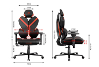Chaise de jeu ergonomique professionnelle avec accoudoirs 3D réglables, vérin à gaz 4 positions, design en tissu maillé, hauteur réglable pour bureau et domicile