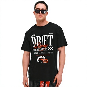 เสื้อยืดแขนสั้นผู้ชายทรงโอเวอร์ไซส์ ผ้าเจอร์ซีย์คอตตอน 100% น้ำหนัก 160 กรัม พิมพ์ลายโลโก้ด้านหน้า สไตล์สตรีทแวร์ทรงหลวม คุณภาพสูง ขายดีประจำปี 2026 - Product Image 2