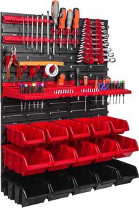 Caja de almacenamiento de plástico montada en la pared de garaje de 576x780mm con 15 cajas de contenedores de almacenamiento de herramientas organizador de pared - Product Image 2