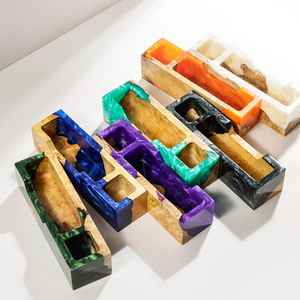 Elevate Office And Study Spaces Using Resin Craft Resin And <b>Wooden</b> <b>Pen</b> Holder With Contemporary Artistic Finish - Product Image 3