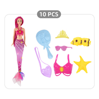 Mode 2024 Poupée sirène de 11,5 pouces Poupée préférée des enfants Jouet Surprise Boîte aveugle Thème sirène avec accessoires de maquillage